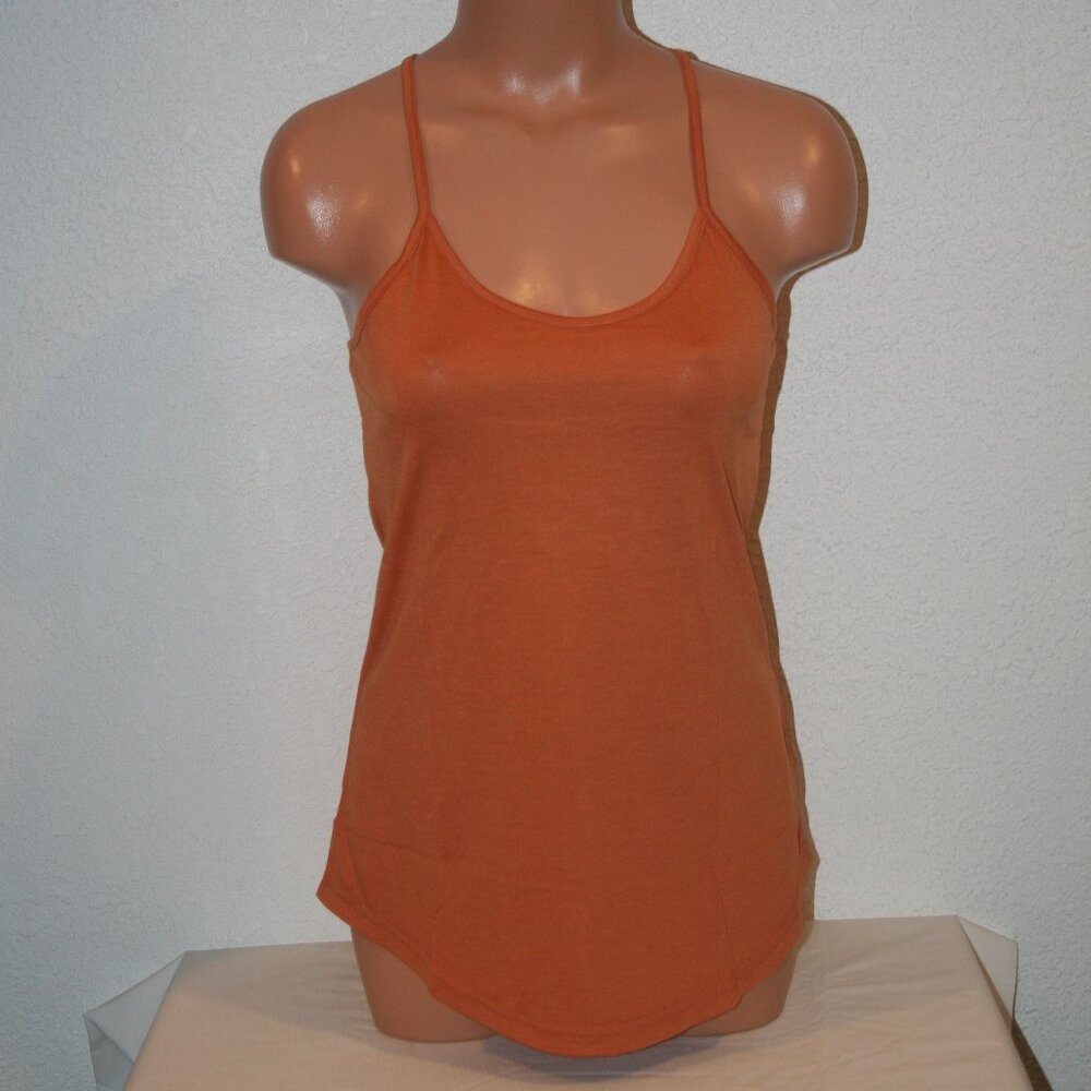 ANGIE Cami Top Small Rust Spaghetti Strap Halter Tank Racerback Chest: 30" NEW